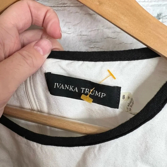 Ivanka  trump black ivory dress sleeveless size 8 - Picture 8 of 8